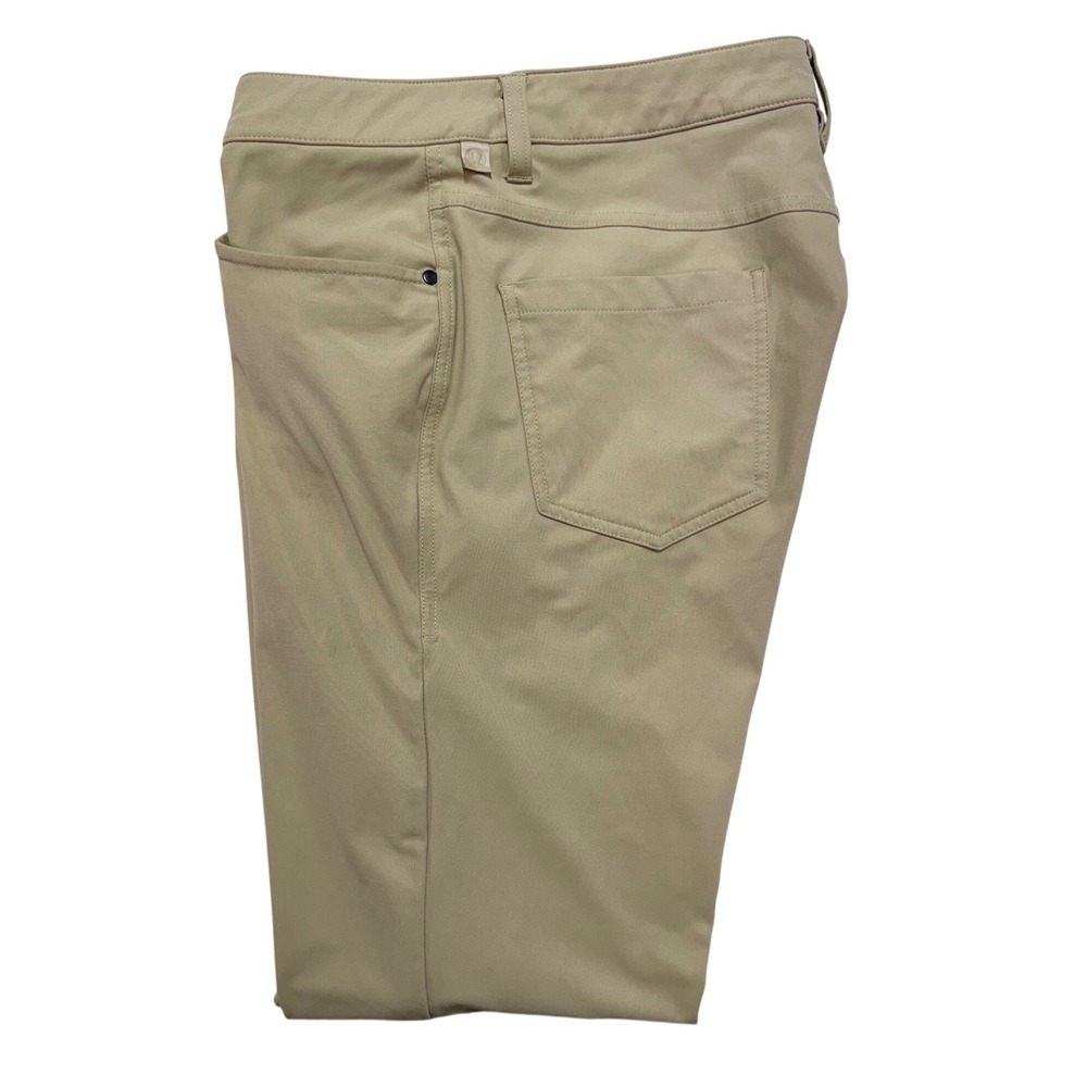 Lululemon ABC Slim Fit Pant 32 Tan Khaki Warpstreme 5 Pocket Trousers LM5AD9S